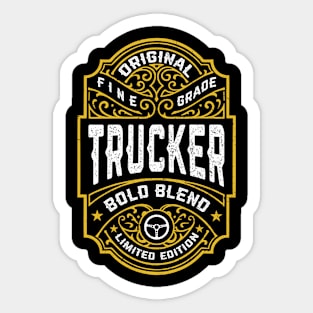 Trucker Funny Vintage Whiskey Bourbon Label Truck Driver Sticker